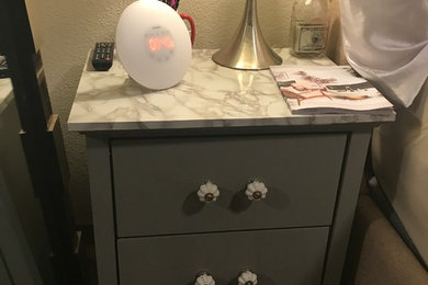 Night Stand After Gray Chalk Paint & Marble Cover