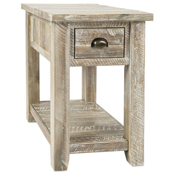 Artisan's Craft Chairside Table - Washed Grey