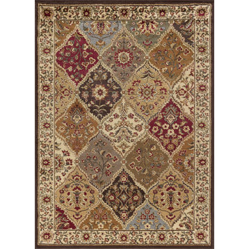 Cambridge Traditional Abstract Multi-Color Rectangle Area Rug, 5' x 7'