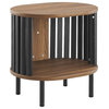 Modway Fortitude Wood Side Table with Open Center Storage in Walnut/Black