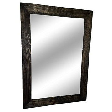 Shiplap Style Vanity Mirror, Ebony, 24" X 30", Vertical