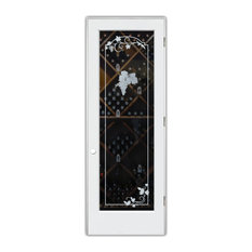Wine Door, Grape Cluster Grape Ivy, 3D Clear, Primed, 30x84", Left/Pull