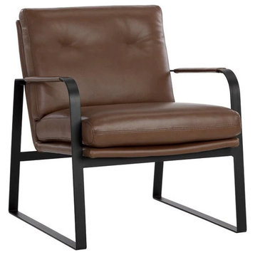 Villette Lounge Chair, Missouri Mahogany Leather