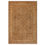 Bareens Designer Rugs - Shabby Chic Ziegler Ana Taupe Beige Hand-Knotted Wool Rug - 9'4'' x 12'1'' - Enhance the ambiance of your home with this magnificent Persian-influenced Turkish hand-knotted rug made by skilled artisans capable of creating the most exceptional vegetable dyes and hand-spun wool. This exquisite handmade rug is a one-of-a-kind Peshawar Kafkaz, otherwise identified as Chobi, Chobi Peshawar, Oushak, or Ziegler rug. These handmade rugs are crafted in Pakistan utilizing superior-quality wool imported from Australia, New Zealand, and Korea in two types of weaves: the Persian weave and the Mori weave. This rug is meticulously crafted by hand using the finest natural vegetable dyes extracted from local plants. The artisans use a blend of hand-spun local and fine merino wool, resulting in a rug with a compelling texture, higher lanolin content, and longer staple. The artisans occasionally incorporate natural or artificial silk into the pile to enhance specific motifs. The finished product is an awe-inspiring execution of flawless design and an understated palette that exudes elegance.