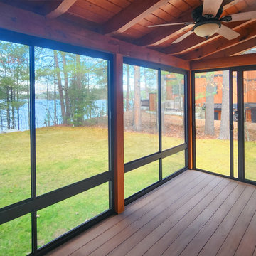 Porch Enclosure System - Lakefront Log Cabin