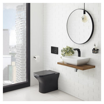 Carre Back to Wall Toilet Bowl 0.8/1.28 GPF Dual Flush in Matte Black