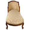 Queen Anne Chaise Lounge - Beige Damask