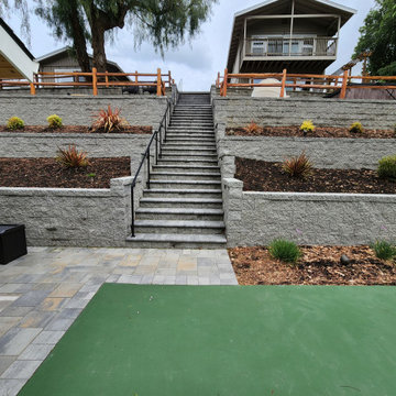 Pavillion, retainning wall, Bocce ball court and pickle ball court