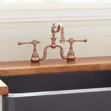 Vintage Bridge Kitchen Faucet - Antique Copper