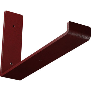 2"W x 12"D x 7"H Steel Hanging Shelf Bracket, Hammered Bright Red