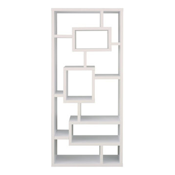 Furniture of America Hazo Modern Wood Open-Back Bookcase in White