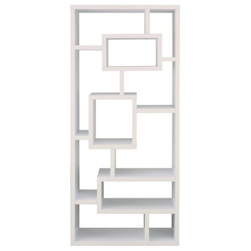 Furniture of America Hazo Modern Wood Open-Back Bookcase in White