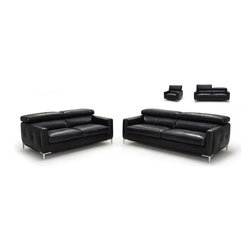 1281 Italian Leather Sofa Set (Sofa, Loveseat and Chair) - Living Room Furniture Sets