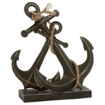 Brimfield & May - Coastal Black Metal Sculpture 95216 - The nautical vibes of this anchor pair sculpture will do wonders in your coastal inspired living room. Designed with felt or rubber stoppers at the base that prevent scratching furniture and table tops, as well as sliding around. This item ships in 1 carton. Please note that this item is for decorative use only. Iron sculpture makes a great gift for any occasion. Suitable for indoor use only. This item ships fully assembled in one piece. This is a single black colored statue. Coastal style.
