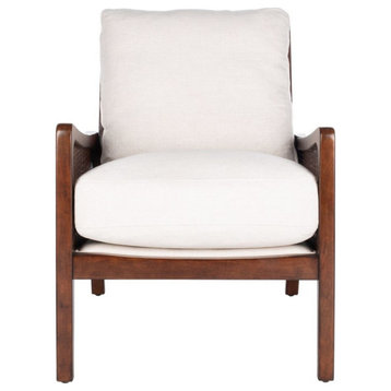 Secora Wood Frame Accent Chair Oatmeal