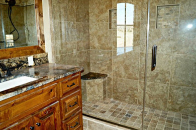 Inspiration for a modern bathroom remodel in Kansas City