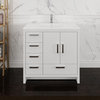 Fresca Imperia 36" Gloss White Cabinet With Integrated Sink, Left Version