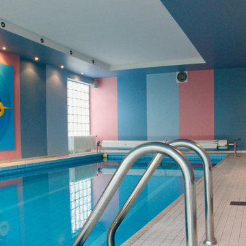 Outdoor Neugestaltung + Farbgestaltung Schwimmbad