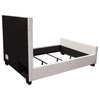 Zen Tufted Queen Bed Oversized Footboard White Leatherette
