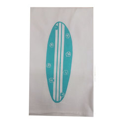 Coastal Assortment-Aqua "Aloha" Surfboard - Dish Towels