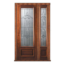 Prehung Side light Door 96 Wood Mahogany Arlington 3/4 Lite Glass - Front Doors