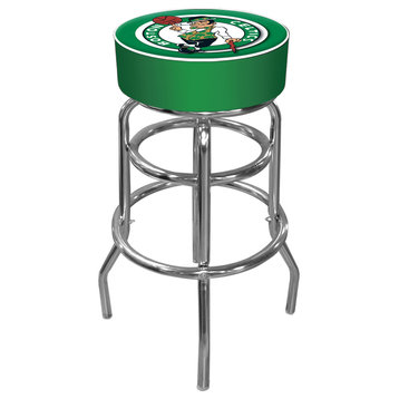 Bar Stool - Boston Celtics Logo Stool with Foam Padded Seat