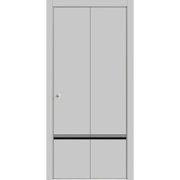 Bi-fold Doors 56 x 80 | Planum 0012 Grey Matte with  | Sturdy Tracks