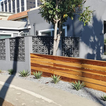 Santa Monica Wooden Fence Installation with 2 Redwood Pedestrian Gates