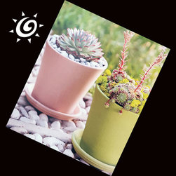 Italian Real Colored Clay Flowerpots - Outdoor Pots And Planters