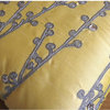 Yellow Crystal Willow, 16"x16" Art Silk Yellow Decorative Pillows Cover