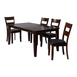 Aden 5-Piece Solid Wood Dining Set, Modern Kitchen Table Set, Espresso - Products