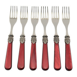 Arvind Group - Napoleon 6-Piece Salad Fork Set, Bordeaux - Forks