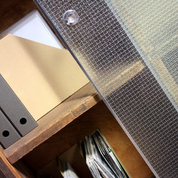 Wilkinson Reclaimed Scaffolding Board Stationery Cupboard with Glass Doors - Storage Cabinets