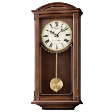 Arched Wall ClockWith Pendulum and Dual Chimes