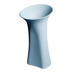 ADM Bathroom Design - ADM Circular Freestanding Pedestal Sink, White, 19", Matte White - Bathroom Sinks