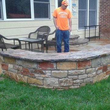 Natural Stone fire pit Stone walls stairs flagstone patio in chesterfield, mo