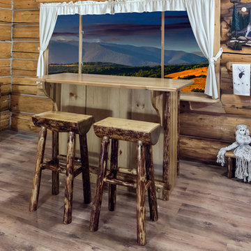 Glacier Country Collection Deluxe Bar w/ Wine Rack & Stemware Holder