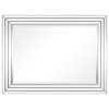 Beveled Multi Faceted Rectangle Wall Mirror, 2" Beveled Center, Wood Frame