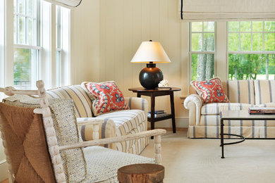 Inspiration for a coastal living room remodel in Boston