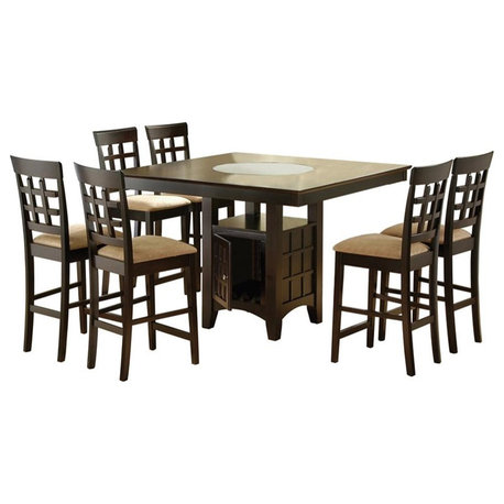 Coaster Clanton 7-piece Wood Square Transitional Dining Set Cappuccino