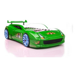 Lamborghini Race Car Bed Green - Kids Beds