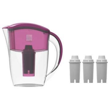 Drinkpod Alkaline Water Filter Pitcher With 8-Stage Cartridge, Purple