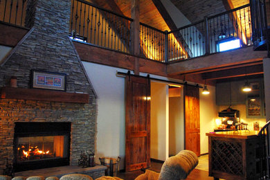 Inspiration for a rustic living room remodel in St Louis