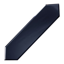 Abolos - Reflections 3 in x 11.875 in Beveled Glass Mirror Picket Tile in Glossy Blue - Mosaic Tile
