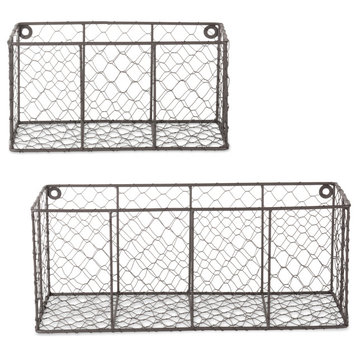 DII Wall Mount Chicken Wire Basket, Set of 2, S/M