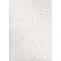 Textured Damask Area Rug with Diamond Pattern, Indoor/Outdoor Use, 9' X ...