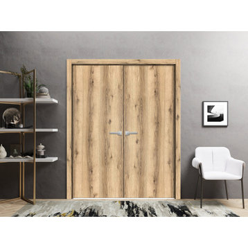 Solid French Double Doors 60 x 80 | Planum 0010 Oak