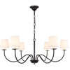 Eclipse 6 Light Black And White Shade Chandelier