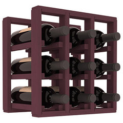 WELLAND Karen Rustic Pine Wood Wall Mounted Wine Racks with Glass