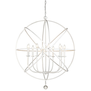 Tull Collection 10 Light Chandelier in Matte White Finish